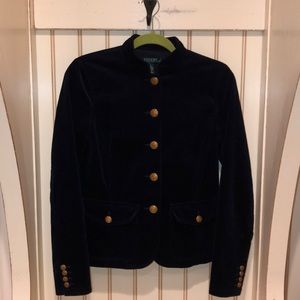Navy blue gold button jacket